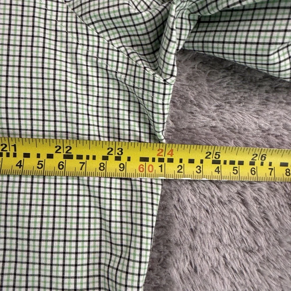 Polo Ralph Lauren Non Iron Shirt Mens Large Green Check Button Up Cotton Preppy